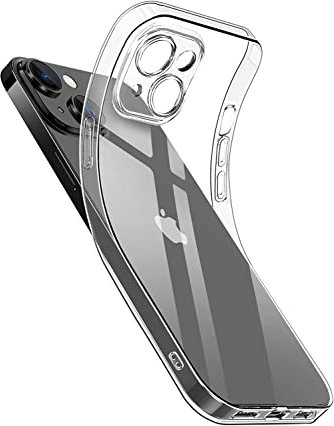 Captor Cover Trasparente per Apple iPhone 14 6.1 Pollici, Custodia TPU in Silicone Flessibile Morbida e Sottile, Alta Qualità con Bordo Rialzato per Schermo e Protezione Fotocamera