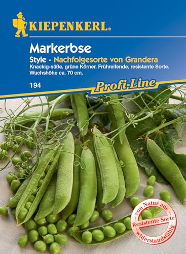 Kiepenkerl Profi-Line Markerbsensamen Style 194 - Frühreifende, resistente Sorte - Wuchshöhe ca. 70 cm - Samen Gemüse - Gemüsesamen - Saatgut