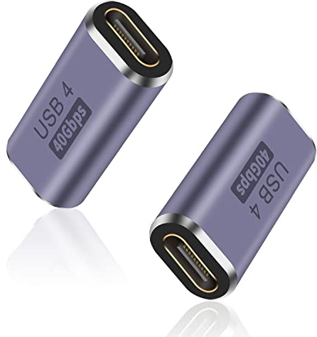 Duttek USB C Hembra a Hembra de 40Gbps,acoplador USB C, Adaptador USB C a USB C Hembra soporta Carga rápida de 8k@60Hz y 100W,Compatible con Thunderbolt 3/4 y con Dispositivos de Interfaz USB Tipo C