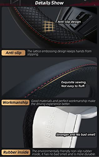 NABOOJ Lenkradhüllen Für FIAT Für Ducato 100% PU-Leder Auto Lenkradbezug Hochwertiges Autozubehör (Color : Black)
