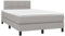 vidaXL Boxspringbett mit Matratze LED Bettgestell Doppelbett Bett Polsterbett Hotelbett Lattenrost Bettrahmen Schlafzimmerbett Hellgrau 120x200cm Stoff