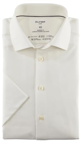 OLYMP Luxor 24/Seven modern fit Hemd Halbarm Twill beige Größe 45