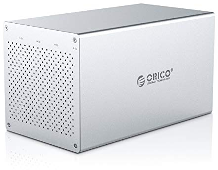 ORICO 4 Bay Alluminio RAID Hard Drive Docking Station, Case Esterno per Disco Rigido USB 3.0 a SATA per SATA HDD 3,5 Pollice, Supporto RAID 0/1/3/5/10/JBOD/Clear (WS400RU3)