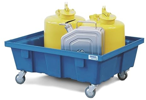 Kleingebindewanne classic-line aus Polyethylen (PE) mit Rollen, ohne Gitterrost, 60 Liter