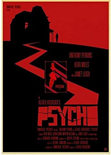 Poster Alfred Hitchcocks Psycho-Poster, Klassisches Vintage-Poster, Kunst, Wandposter Und Drucke, Leinwandgemälde, Heimdekoration 50X70Cm Kein Rahmen