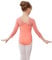 AOQUNFS Mädchen Masche Langarm Ballettkleidung Kinder Gymnastik Turnanzug Tanzen Mädchen Ballett Body, AM3000ZX-Wassermelone Rot, 7-8Jahre