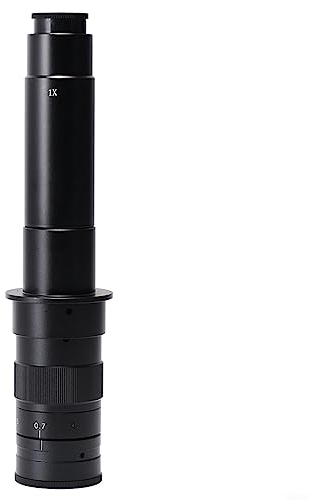Mikroskop-Objektiv, Cs C-Mount Mikroskop-Kamera, Zoom, Monokularobjektiv für Videomikroskop-Kamera, Zoom, C-Mount-Objektiv, 10 x 300 x