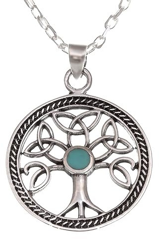 Alexander Castle Sterling Silver Celtic Trinity Tree of Life Pendant Necklace With 18 Chain and Jewellery Gift Box
