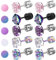 5 Pair Titanium Earrings for Women Men - Surgical Steel Screw Back Hypoallergenic Studs - Rainbow 5A Cubic Zirconia Double Side Sleeper Earrings