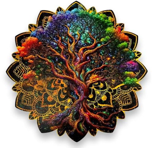 ARVIDIO Holzpuzzle für Erwachsene - Der Space Oak Baum - XL, 55 x 54 cm, 600 Stück, Holzbox, Ideal Als Geschenk, Hergestellt in EU, Hochwertiges Recycling