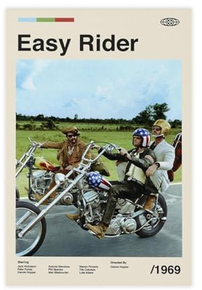 DESHVA Filmposter – Easy Rider Leinwand-Poster, Wandkunst, Dekordruck, Bild, Gemälde für Wohnzimmer, Schlafzimmer, Dekoration, ungerahmt, 20 x 30 cm