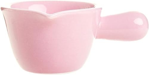 JOEBO Gravy jug Porcelain Gravy Sauce Boat Gravy Sauce Boat Saucer Stand Traditional Porcelain Gravy Sauce Boat with Saucer Porcelain Gravy Boat cream jug with handle /91 (Color : Pink)