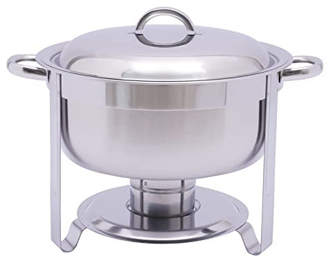 OUBUBY 5L Edelstahl Food Warming Tray, Round Food Warming Container Food Warming Container Fresh Box Soup Pot Food Warmers Ideal für Partys Catering Buffets
