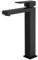 VALAZ Grifo Lavabo Negro Mate Alto Pica | Grifo Monomando Lavabo, Mezclador Agua Fría y Caliente, Ahorro de Agua | Instalación Facil y Rápida | Latón, Inoxidable, Elegante, Cuadrado, Serie Muga