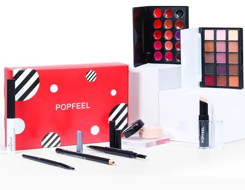 AMZTEMU All In One Makeup Kit, Make up set für frauen, Schminkkoffer mädchen, Kosmetikkoffer zum Reisen und Verschenken(8 PCS)