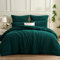 Aisbo Warme Bettwäsche 200x220 3teilig - Flauschige Teddy Fleece Winterbettwäsche 200 x 220, plüsch Bettwäsche-Sets 200x220cm Bettbezug mit Reißverschluss Duvet Cover Winter Dunkelgrün