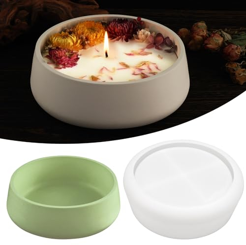 EXIN DEHCEN Moldes Silicona Resina, Moldes de Silicona para Resina Epoxi Posavasos, Moldes Resina Epoxi Grandes Redondo, Manualidades Redondo Molde para Manualidades DIY Jabón, Platos de Joyería
