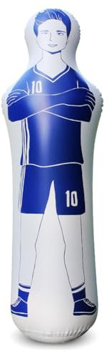 AMZLORD Manichino da Calcio for Difensore Manichino da Allenamento for Esercizi a Casa Manichino da Calcio Gonfiabile Portiere Sacco da Boxe in Piedi for Bambini Adulti (Blu)