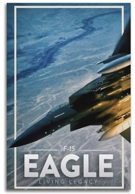 FYRNQ F-15 Poster Military Fighter, Adler, Wandkunstdruck, Retro, ästhetische Raumdekoration, Gemälde, Leinwand, Heim- und Bürodekoration, 30 x 45 cm, ungerahmter Stil