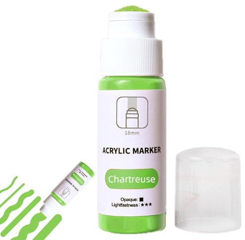 Bmucp Mop Marker, Graffiti Paint Pen - Quick Dry 18mm Tip Acrylic Marker Pen, Permanent Waterproof Mop Graffiti Marker 60ml for Mural Canvas, Metal, Glass, Paper