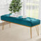 Shally Dogan Banc de Couchage en Tissu, Coffre Pouf pour Chambre à Coucher, Banc Ottoman avec Rembourrage à Haute densité Multi-Usage pour Chambre, Salon, Salon (Bleu)