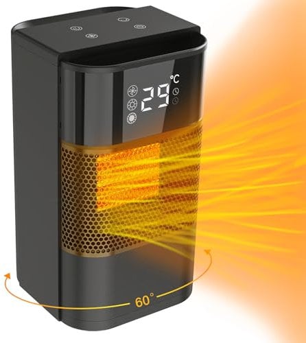 Portable Space Heater Electric Heater Fan Heaters for Home Low Energy Silent Ptc Small Heater with Flip and Overheat Protection 3 Adjustable Mode Thermostat Suitable for Study Office Bedroom