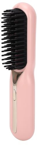 Haarglättungsbürste, Glättungskamm mit Negativen Ionen für Frauen, Schnell Erhitzende Haar-Locken-Glättungsbürste für den Heimsalon, Professionelle Styling-Werkzeuge (Rosa)