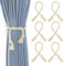 6 Piezas Abrazaderas Cortinas, Tiebacks de Cortina Trenzados a Mano, Unidades de alzapaños de Cuerda de Cortina, Cuerdas de algodón Natural para Cortinas para Dormitorio Salón y Oficina (Beige)