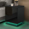 ZBAOLTO Nightstand mit 3 Schubladen, Nachttisch mit LED, Nachttische Hochglanz-Front, Nightstand Bettschrank, Kommode, Schlafzimmer, Möbel, schwarz, 50x35x60 cm