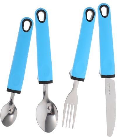 GOOHOCHY 1ensemble Ustensiles Adaptatifs Avec Poignée Antidérapante Pour Adultes Et Personnes Âgées Pour Repas Faciles Et Confortables