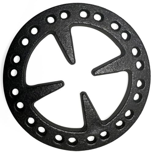 METER STAR Reductor de anillo de gas de hierro fundido de 5 pulgadas, soporte plano de diseño mejorado para cafetera turca, cafetera espresso y olla Moka en cocinas de gas