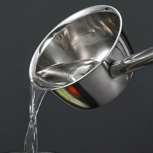 Extra Long Handle Stainless Steel Soup Spoon, Essential Kitchen Tool for Reaching Deep Pots and Scooping Meals (14CM)