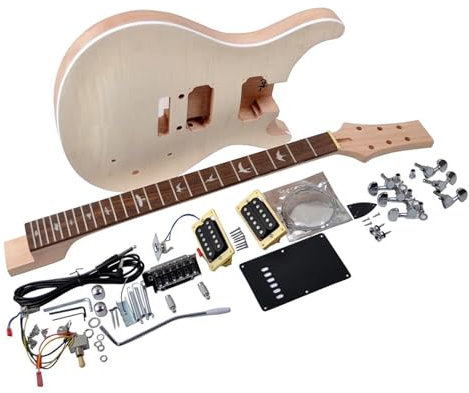 Gitarrenkorpus DIY E-Gitarren-Bausatz Mit Mahagoni-Korpus Und -Hals Palisander-Griffbrett 24 Bünde