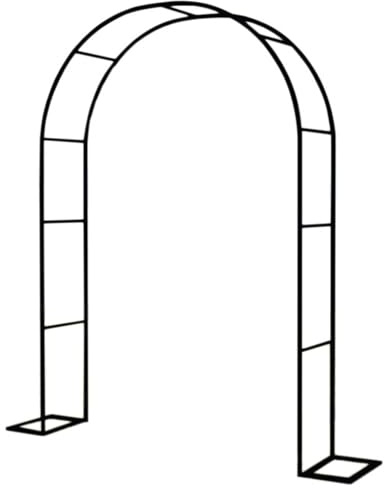 Pergola-Bogenspalier aus rostfreiem Metall, für Kletterpflanzen, wetterfest, Gartenlaube, 0,8 x 2 m, schwarze Rose, Torbogen für Hochzeiten und Brautparty-Dekorationen