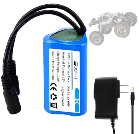 SSCYHT Ersatzakku 12 V 3000 mAh 2500 mAh Lithium-Akku 3S1P Wiederaufladbare Akkus für Notbeleuchtung, Notstromversorgung für 30-W- bis 40-W-Motorkits mit DC-Anschluss,12v3000mah