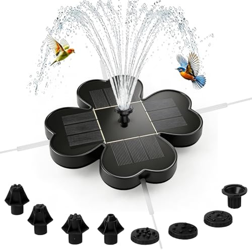 Yanghad Fontana Solare da Giardino Esterno, Fontana Solare Galleggiante, Pompa Acqua Solare, Fontanella Solare, Pompa Solare, per Piscina Laghetto Giardino Esterno (F)
