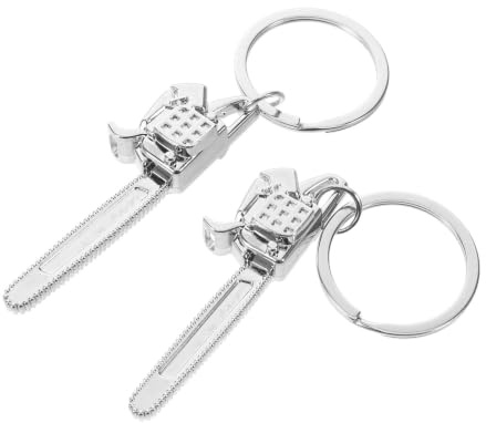 TIDTALEO 2 Piezas Llavero de Aleación Forma de Motosierra para Hombres, Estilo Industrial Vintage, Superficie Lisa, Fácil Acceso a Llaves, Adecuado para Entornos de Trabajo al Aire Libre