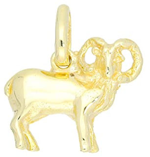 My Gold Damen Herren Kinder Sternzeichen Anhänger Widder Gold 585 Echtes Gelbgold (14 Karat) Mini 14mm x 13mm (Ohne Kette) Majestico A-06006-G401-Wid