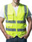 Camilife Unisex Mehrfunktional Hohe Sichtbarkeit Netz Warnwesten Multi-Tasche Reflektierende Westen Atmungsaktiv - Fluoreszenz Grün Größe M