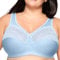 Glamorise Women's Full Figure MagicLift Comfort Bra with Posture Back #1064 Full Cup Full Coverage Bra, Blue (Light Blue Heather 450), 38DD (Manufacturer Size: 85E)