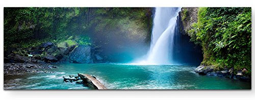 Paul Sinus Art Leinwandbilder | Bilder Leinwand 120x40cm Wasserfall im Dschungel