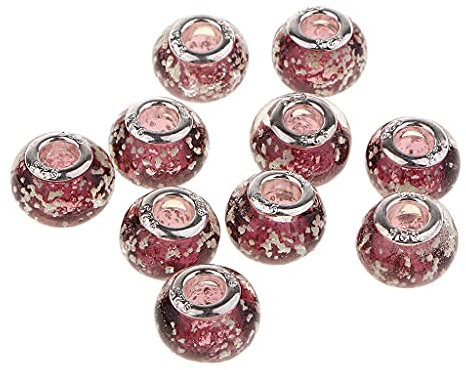 sharprepublic Perles Rondes en Verre Murano 10 Pièces en Feuille d'or 12mm pour La Fabrication de Bijoux - Violet, 14mm