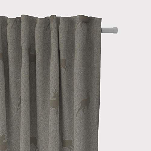 SCHÖNER LEBEN. Vorhang dunkle Hirsche braun beige türkis 245cm, Gardinen Aufhängung:Smok-Schlaufenband