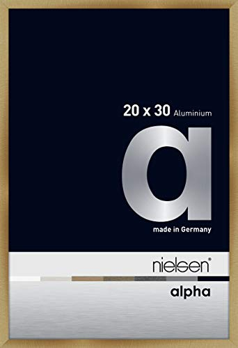 nielsen Bilderrahmen, 20 x 30 cm, Aluminium, Amber matt, Fotorahmen zum Auftstellen und Aufhängen im Hoch- & Querformat, Echtglas, Alpha