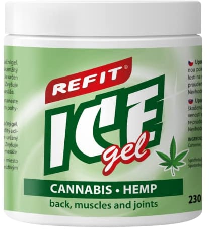 REFIT® Ice Gel Hanf 230 ml - Extra Schmerzgel - einzigartige Kombination aus Hanföl und kühlendem Menthol - für Rücken, Muskeln und Gelenke - Massagegel zur Regeneration - einzigartige Formel