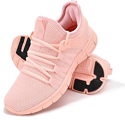 INZCOU Slip-On Walking Running Tennis Shoes Pink