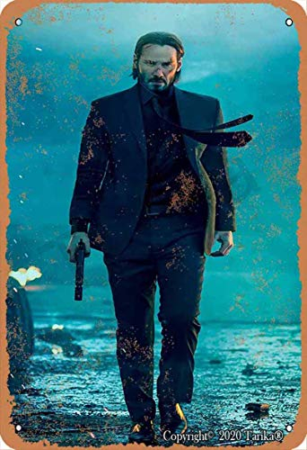 Mr.Wick John Wick Poster Retro Look Blech 20 x 30 cm Dekoration Kunst Schild für Zuhause Küche Bad Bauernhof Garten Garage inspirierende Zitate Wanddekoration