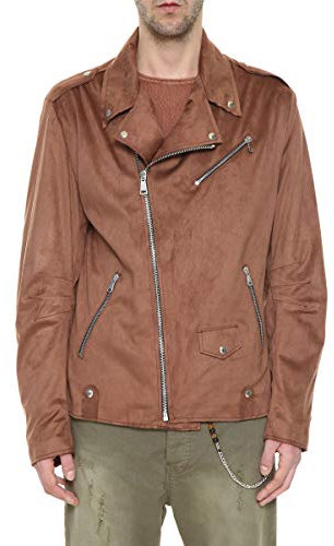 Berna Giubbotto Uomo chiodo scamosciato moro (Large)