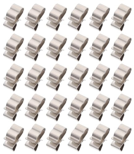 iplusmile 30pcs Cable Clips, Stainless Steel Solar Panel Cable Clips, Trailer Wire Clips for Cable Management Outdoor Light Wire Clips Solar Cable and Electrical Cords (Silver)
