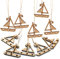 Logbuch-Verlag 10 kleine Holz Segelboote mini mit Schnur zum Aufhängen Maritime nautische Deko Streuteile 6 cm